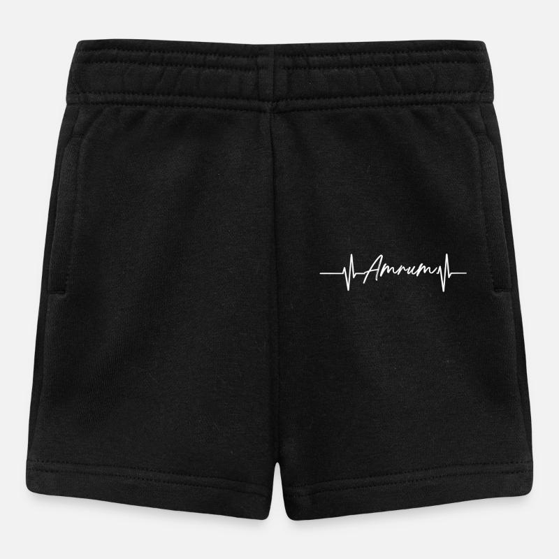 Heartbeat avec le nom Amrum - Short Bébé - noir