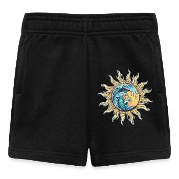 Conception de fusion du soleil et des vagues - Short Bébé - noir - Devant