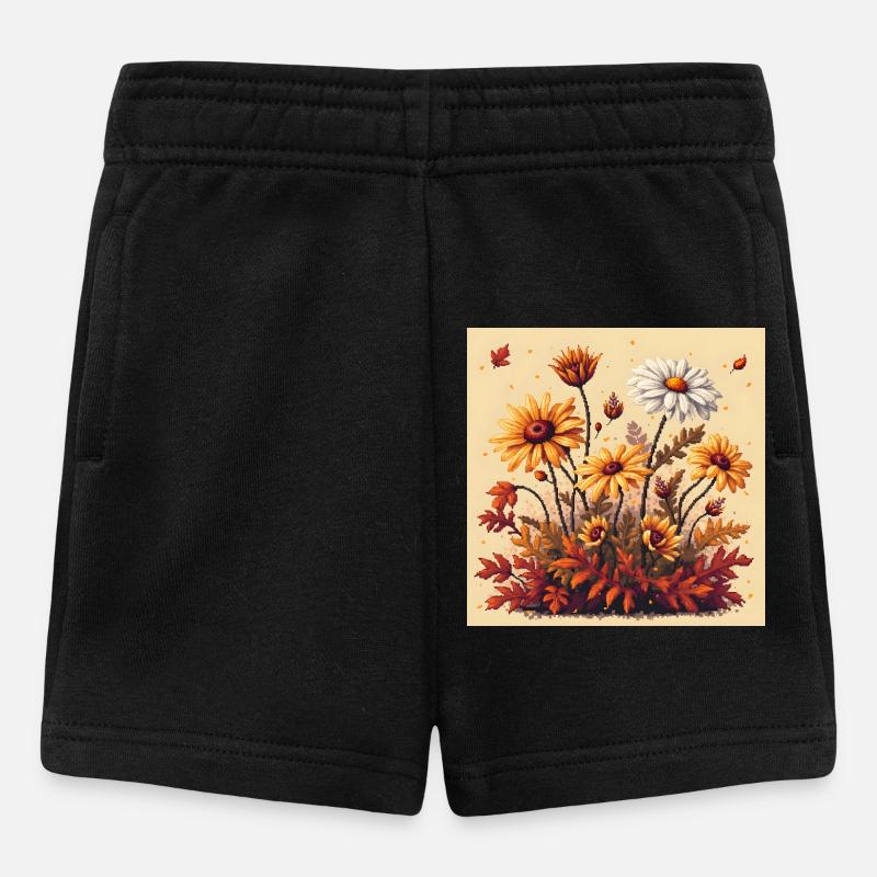 8 bits Floraison d’automne - Short Bébé - noir