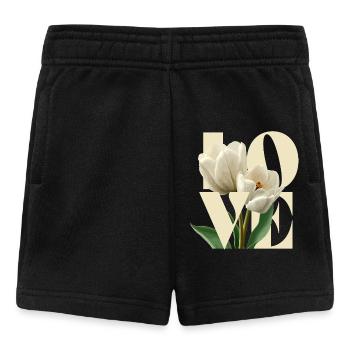 Élégant motif floral de tulipe crème - Short Bébé - noir - Devant