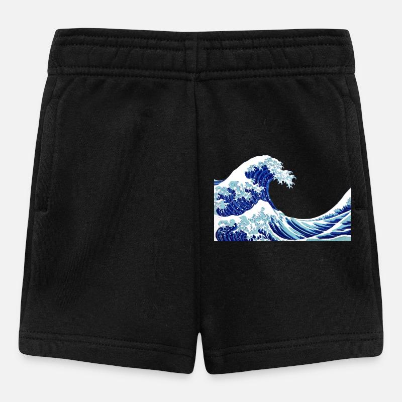 kanagawa Vagues japonaises traditionnelles - Short Bébé - noir