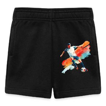 Dynamischer Fußballspieler in Bewegung - Baby Shorts - Schwarz - Vorne