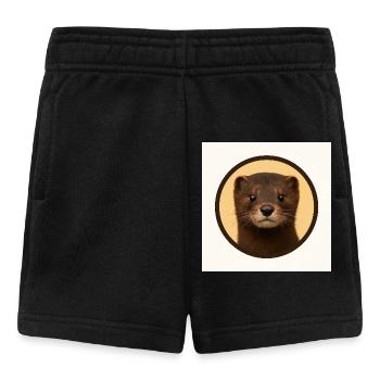 Cute Brown Bear in Circle - Baby Shorts - black - Front