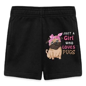 Nur ein Mädchen, das Möpse liebt – Lustiger süßer Hundeliebhaber - Baby Shorts - Schwarz - Vorne
