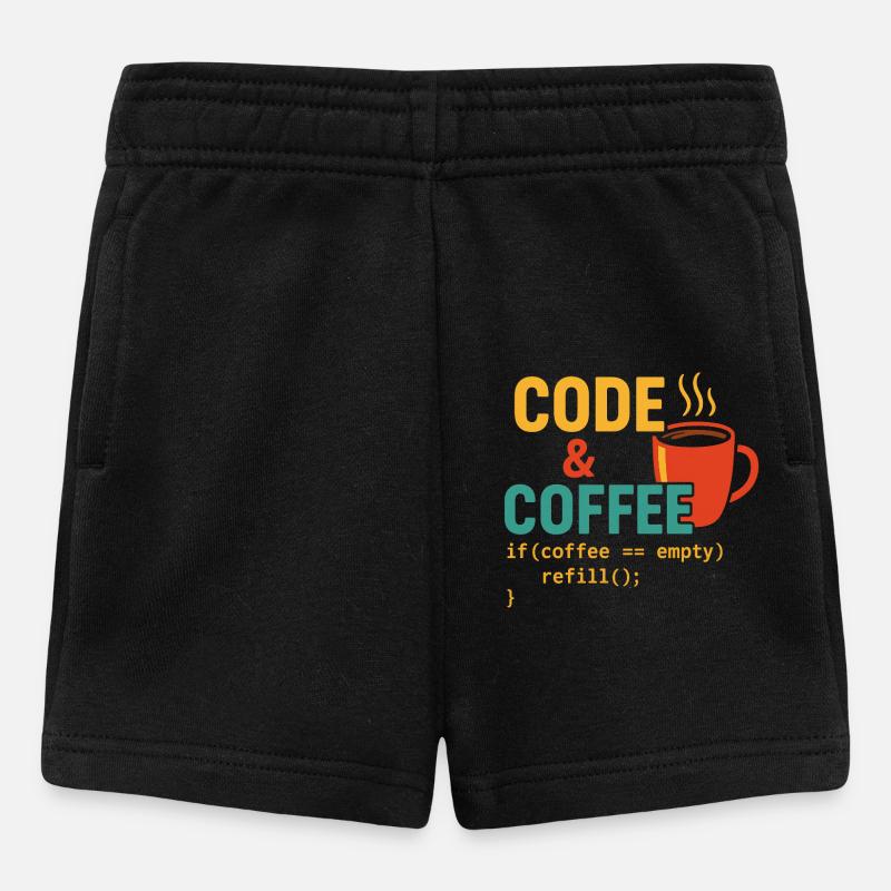 Code and coffee - Baby Shorts - Schwarz