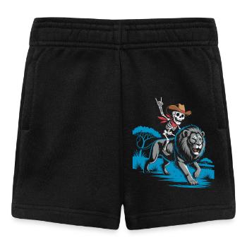 Skelett auf Löwe im Wildwest-Stil - Baby Shorts - Schwarz - Vorne