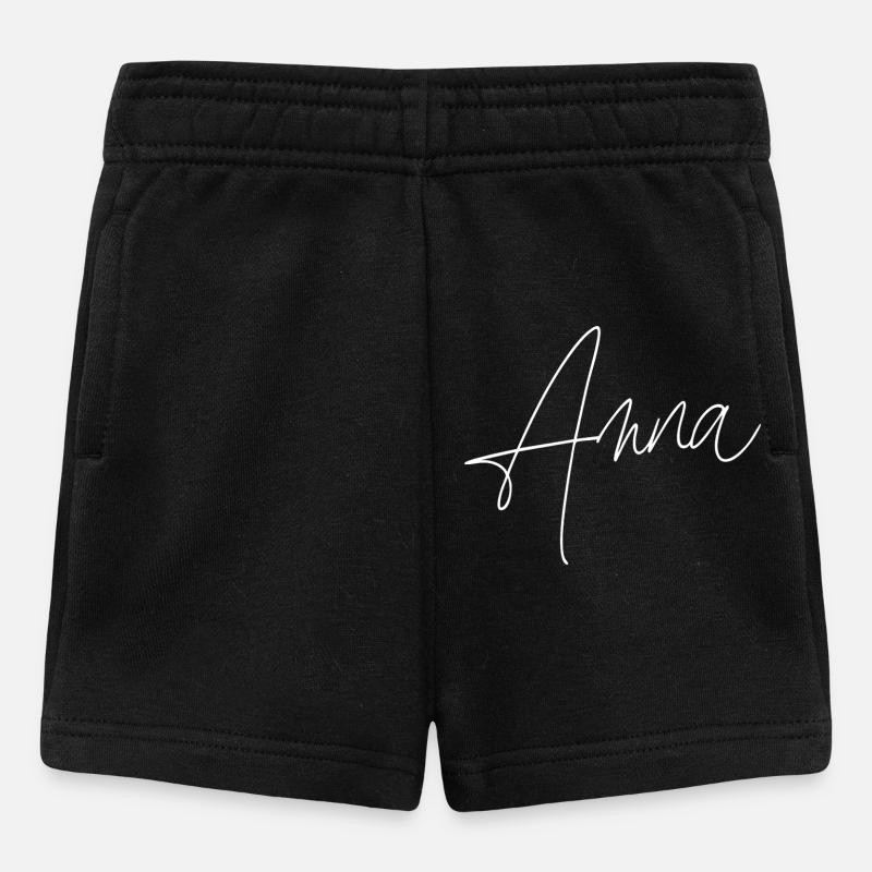 Anna / Handwriting Personalized Design (White) - Baby Shorts - black