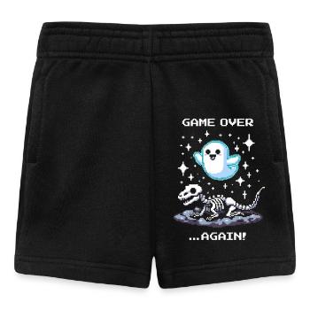 Game Over … schon wieder | Retro Dino Pixel Art - Baby Shorts - Schwarz - Vorne