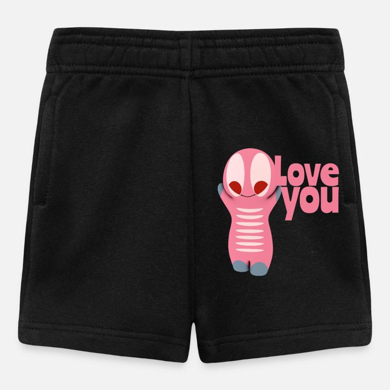 Mignon figurine kawaii t’aime - Short Bébé - noir