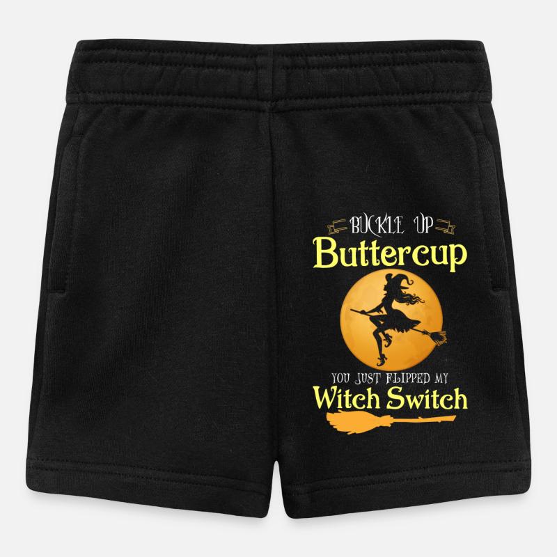 Bouclez votre ceinture bouton d’or Witch Switch Halloween - Short Bébé - noir