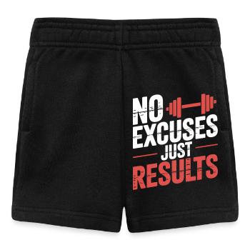 No excuses, results - Baby Shorts - black - Front