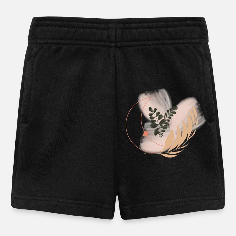 Florale Pastel Cercle Feuilles - Short Bébé - noir
