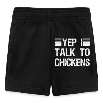 Yep I Talk To Chickens Shirt | Cute Chicken Buffs - Baby Shorts - black - Front