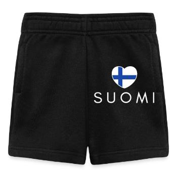 Heart with Finland flag, I love Finland - Baby Shorts - black - Front