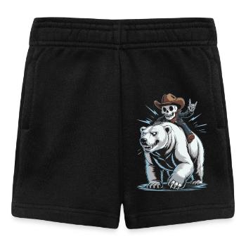 Skelett Cowboy Reitet Polarbär - Baby Shorts - Schwarz - Vorne