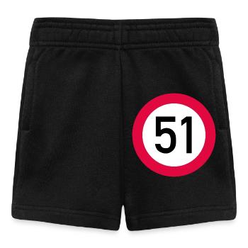 51e anniversaire Attention ! Panneau de signalisation 51 Km/h - Short Bébé - noir - Devant
