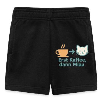 First coffee, then meow - Baby Shorts - black - Front