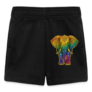 Rainbow elephant with gold pattern - Baby Shorts - black - Front