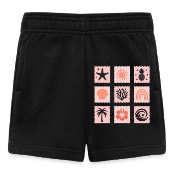Natur Briefmarken Collage - Baby Shorts - Schwarz - Vorne