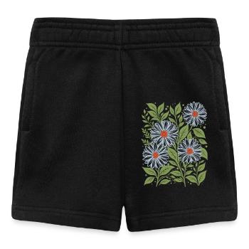 Daisies in Sky Blue Floral - Baby Shorts - black - Front