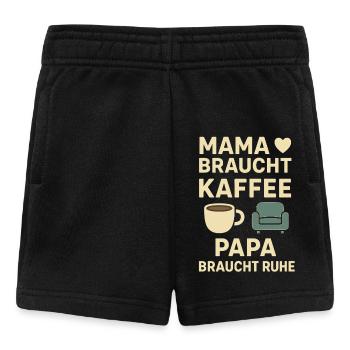 Mom needs coffee, dad needs rest - Baby Shorts - black - Front