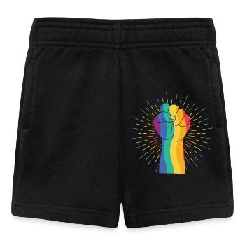 Rainbow Fist of Diversity - Baby Shorts - black - Front