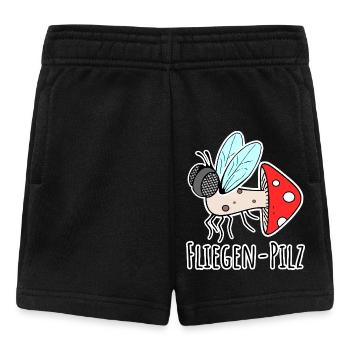 Fliegenpilz - Halb Fliege halb Pilz - Baby Shorts - Schwarz - Vorne