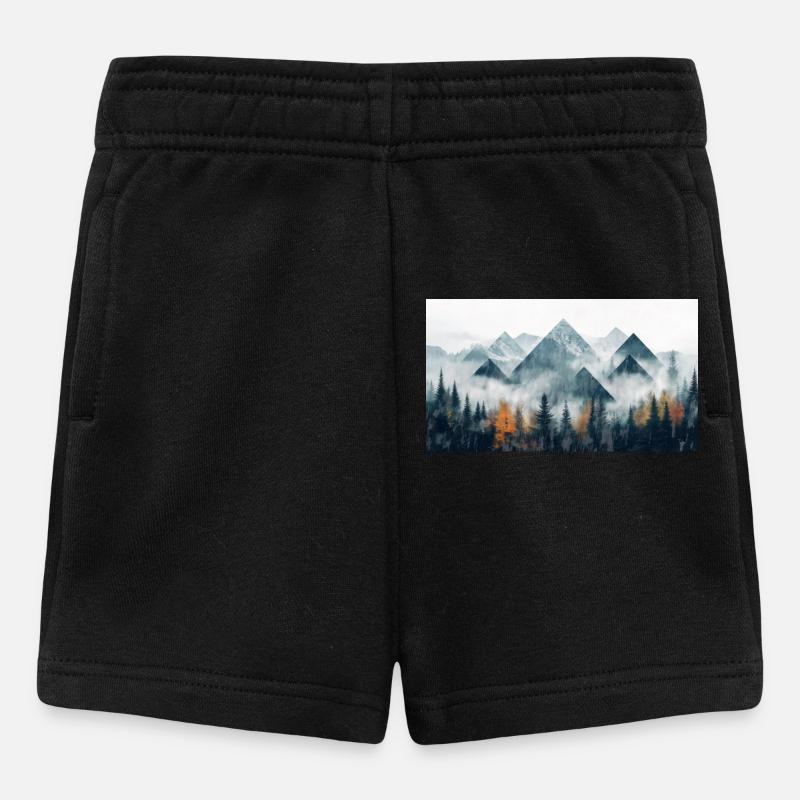 Wald Berge - Baby Shorts - Schwarz