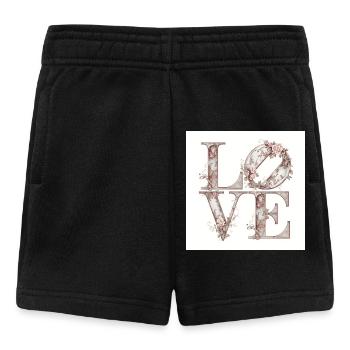 Vintage Blumen-Love Design - Baby Shorts - Schwarz - Vorne
