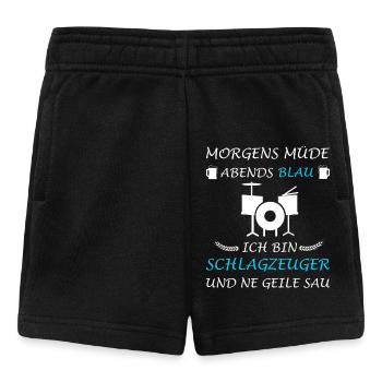 Drummer Music Drums Drum Saying - Baby Shorts - black - Front