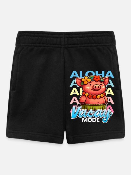 Aloha Vacay Schwein - Baby Shorts - Schwarz