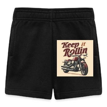 Keep it Rollin’ – Minimalist Typography - Baby Shorts - Schwarz - Vorne