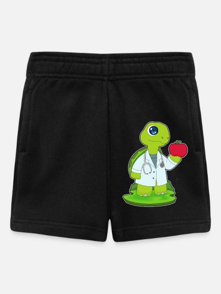 Schildkröte Arzt Stethoskop - Baby Shorts - Schwarz