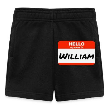 Hello My Name Is William Label Name Tag - Baby Shorts - black - Front