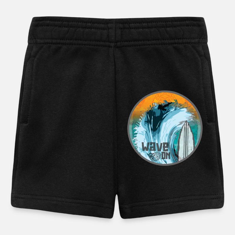 Wave in Surf Magic Patch - Baby Shorts - black
