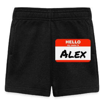 Hello My Name Is Alex Label Name Tag - Baby Shorts - black - Front
