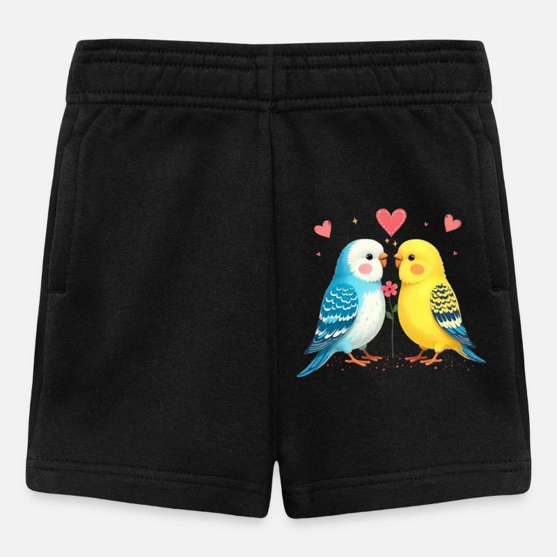 Perruches perruches amoureuses des oiseaux - Short Bébé - noir