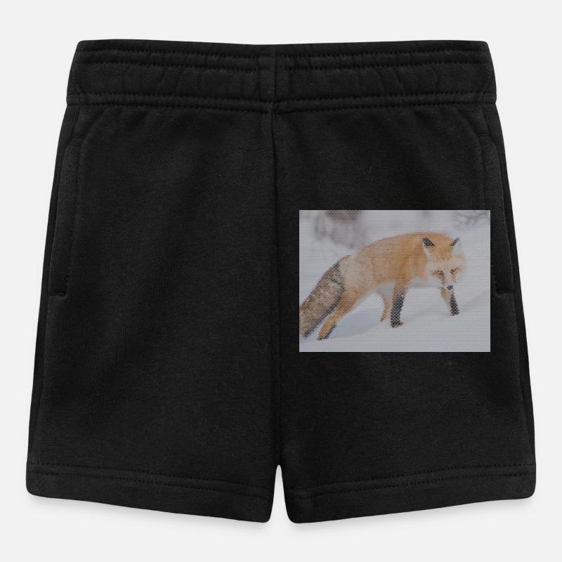 geometric fox - Baby Shorts - black