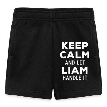 Restez calme Laissez Liam le réparer Dicton drôle - Short Bébé - noir - Devant