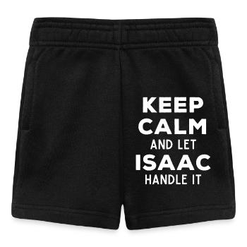 Keep Calm Lass Isaac das regeln Lustiger Spruch - Baby Shorts - Schwarz - Vorne