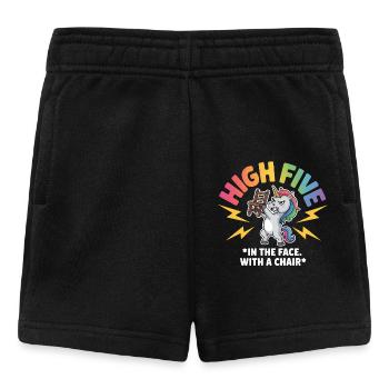 High Five avec une chaise dans le visage - Licorne drôle - Short Bébé - noir - Devant