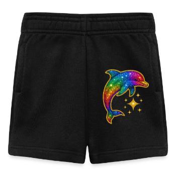 Arc-en-ciel Dauphin brillant des étoiles - Short Bébé - noir - Devant