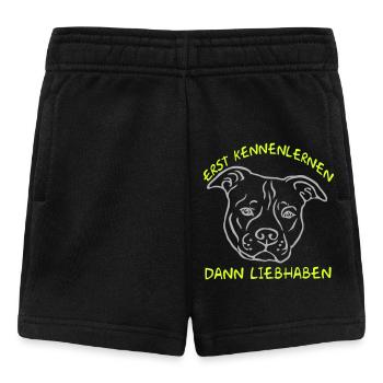 « Apprenez d’abord à vous connaître, puis aimez » Staffordshire - Short Bébé - noir - Devant