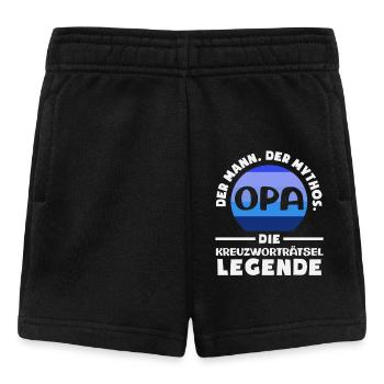 Retro Crossword Puzzle Grandpa Man Legend Humor - Baby Shorts - black - Front