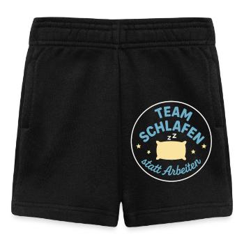 Team Schlafen statt Arbeiten - Baby Shorts - Schwarz - Vorne
