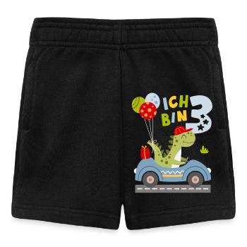 Ich bin 3 Dino Geburtstag Dritter Geburtstag - Baby Shorts - Schwarz - Vorne
