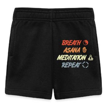 Breath Asana Meditation Repeat - Baby Shorts - black - Front