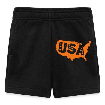 Carte orange des États-Unis avec étoiles - Short Bébé - noir - Devant