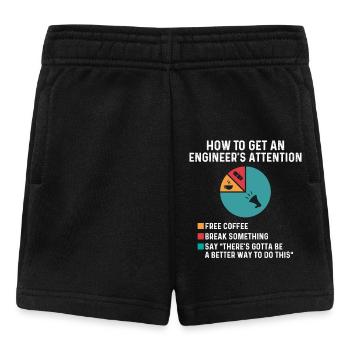 So erregen Sie die Aufmerksamkeit eines Ingenieurs. Machen Sie etwas kaputt. - Baby Shorts - Schwarz - Vorne