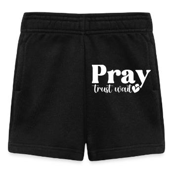 Beten, Vertrauen, Warten - Baby Shorts - Schwarz - Vorne
